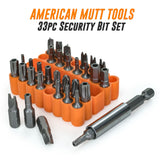 33pc Security Bit Set – Includes Security Torx, Metric and SAE Hex, Torq, Spanner Bit Set and Triwing