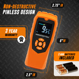 Pinless Moisture Meter | Non-Destructive Wood Moisture Meter for Walls, Drywall, Wood and Masonry