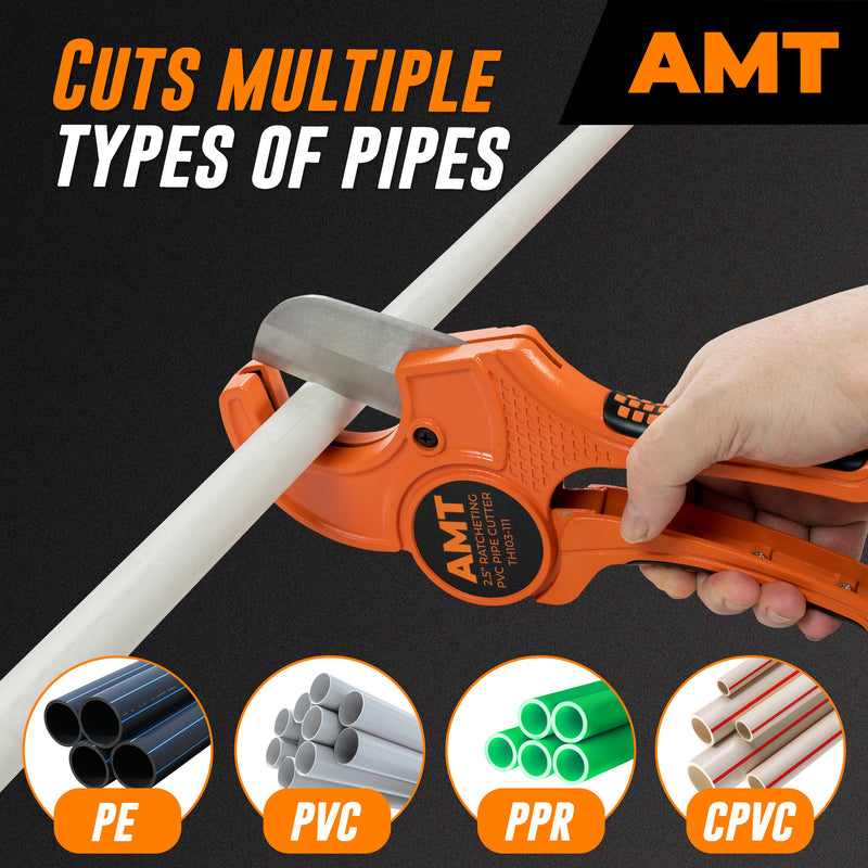 2.5 Inch PVC Pipe Cutter – 2.5" Ratcheting PVC Cutter – PVC Cutter Tool