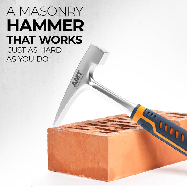 Brick Hammer – 20oz Masonry Hammer with Ergonomic Handle – Stone Mason Hammer
