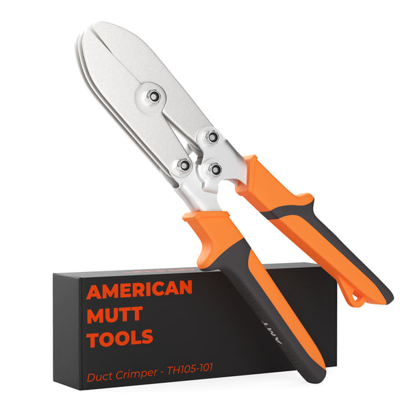 American Mutt Tools 5-Blade Sheet Metal Crimper – Crimp 24 Gauge Steel and 28 Gauge Stainless Steel – Great for Gutters, Stove Pipe and Ductwork - American Mutt Tools