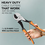 American Mutt Tools 10 Inch Cable Cutters - Heavy Duty Cable Cutter for Aluminum, Copper and Communications Cable - American Mutt Tools