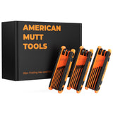 American Mutt Tools Folding Allen and Torx Wrench Set – A Durable and Ergonomic Allen Key Set that Includes Metric, SAE and Star Keys – 25pc Set - American Mutt Tools